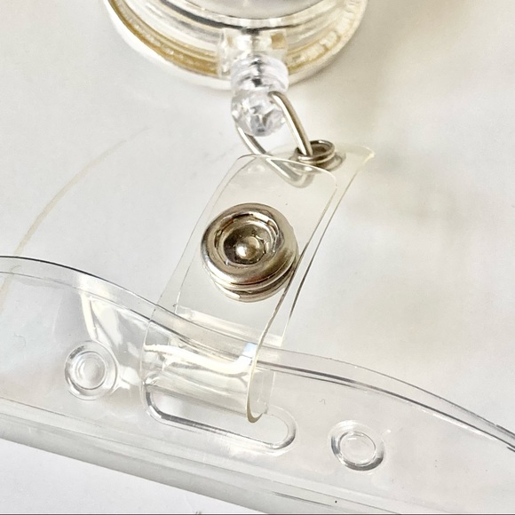 Crystal Enamel Music ID Work Badge Holder Retractable Reel Lanyard Silver Black - Picture 5 of 8